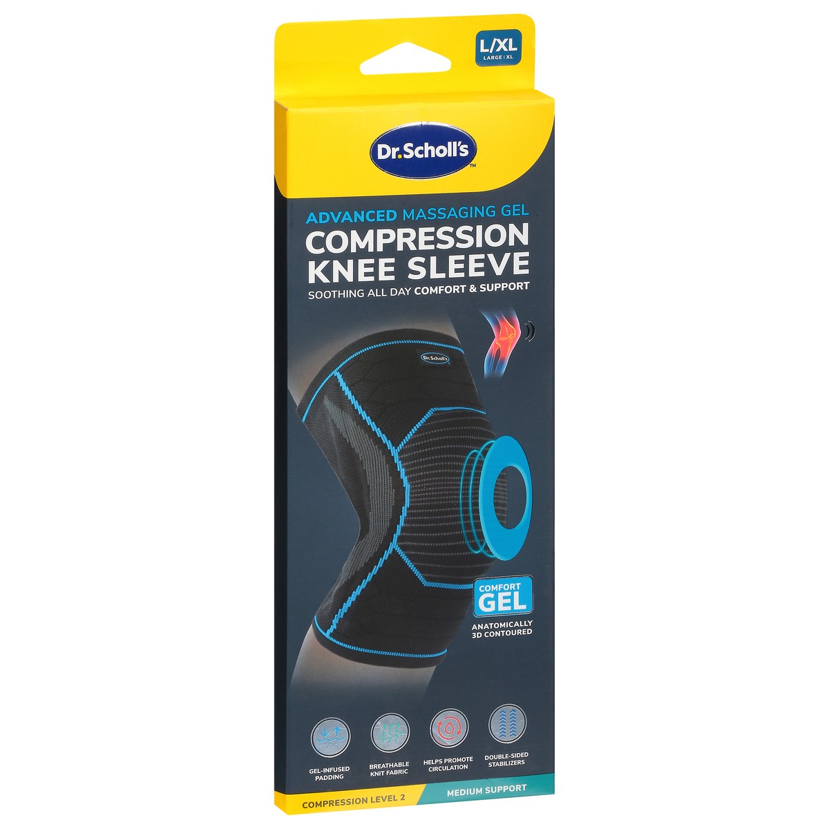 slide 5 of 9, Dr. Scholl's Compression Level 2 Medium Support Knee Sleeve L/XL 1 ea, 1 ct