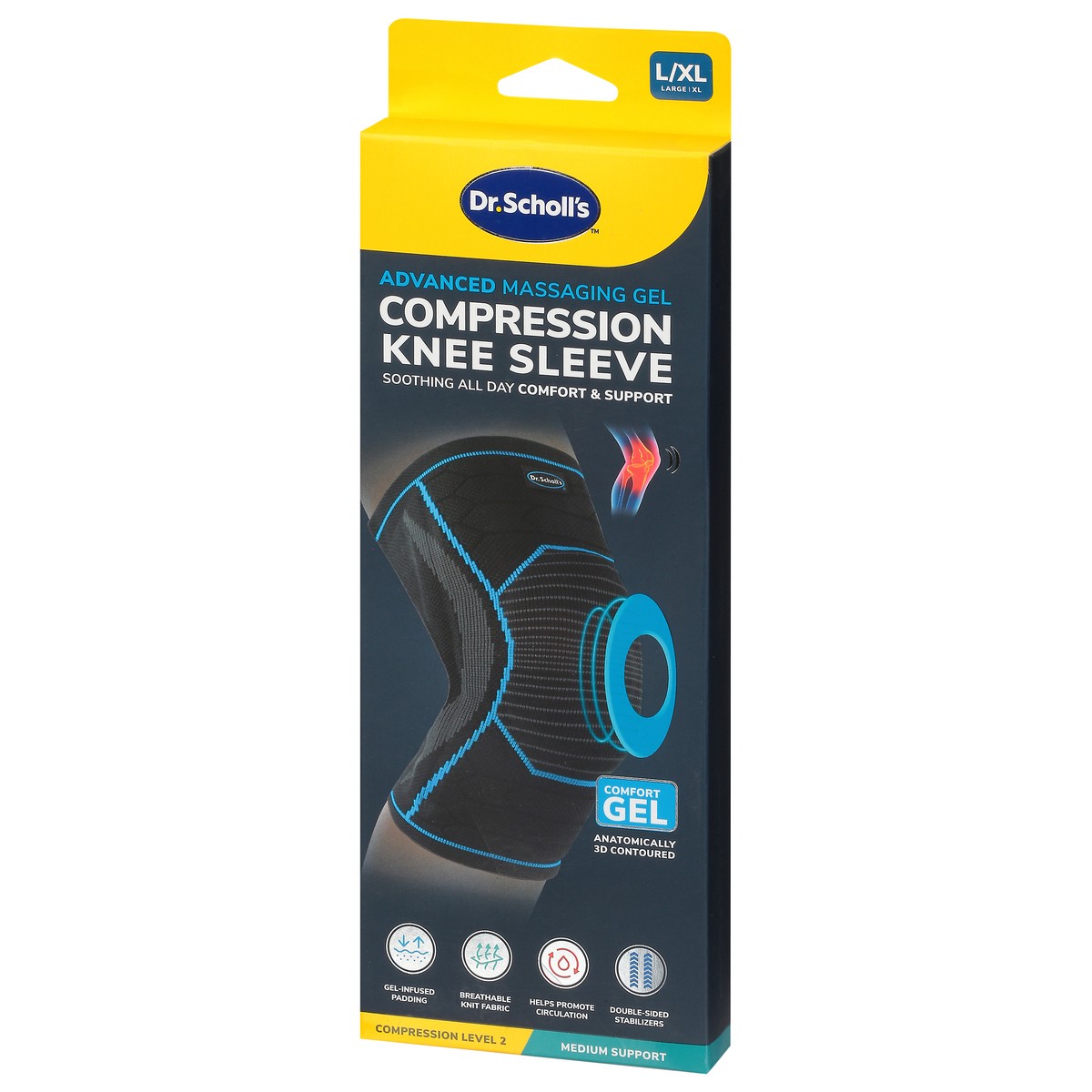 slide 6 of 9, Dr. Scholl's Compression Level 2 Medium Support Knee Sleeve L/XL 1 ea, 1 ct