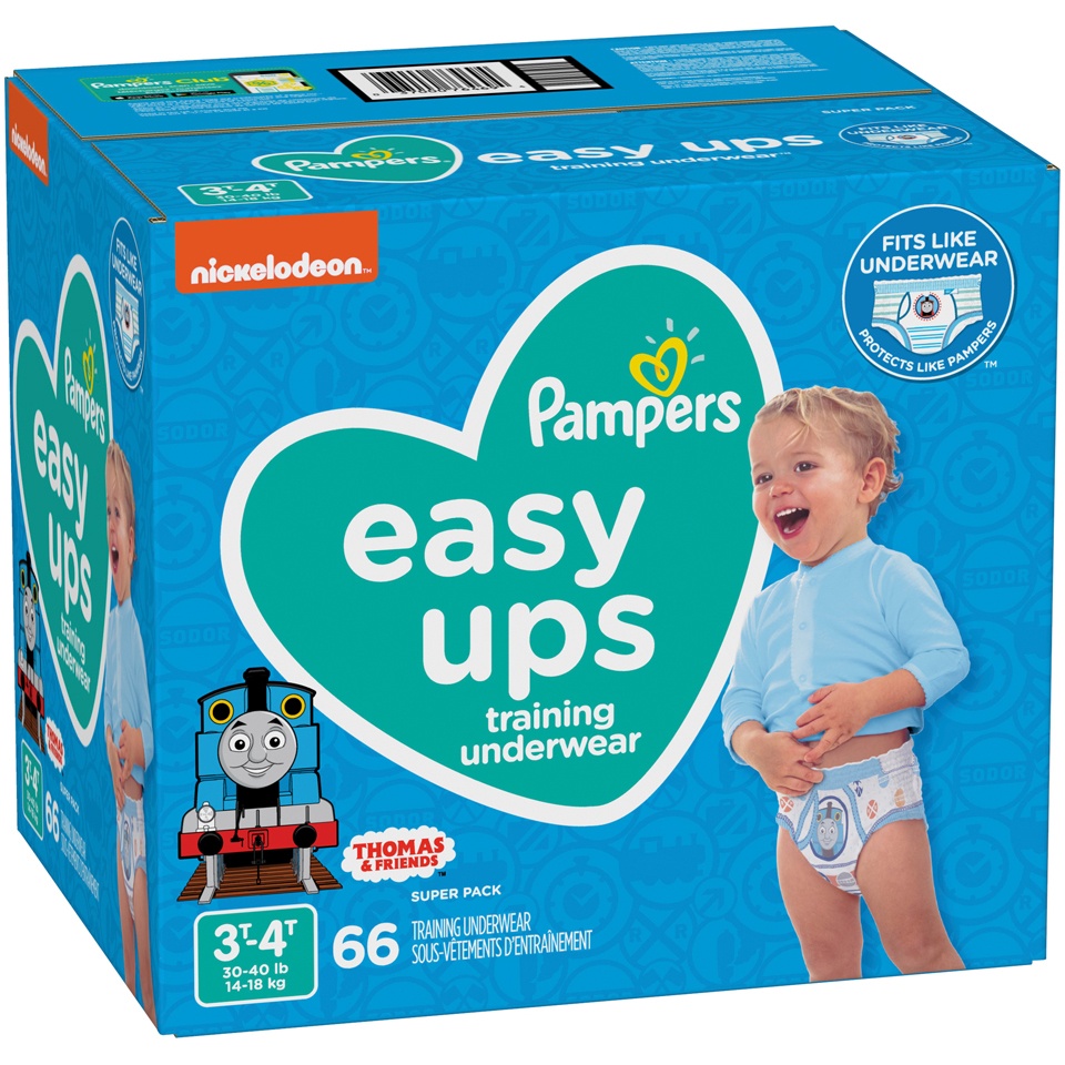 slide 2 of 3, Pampers Easy Ups Training Underwear Boys Size 5 3T-4T, 66 ct
