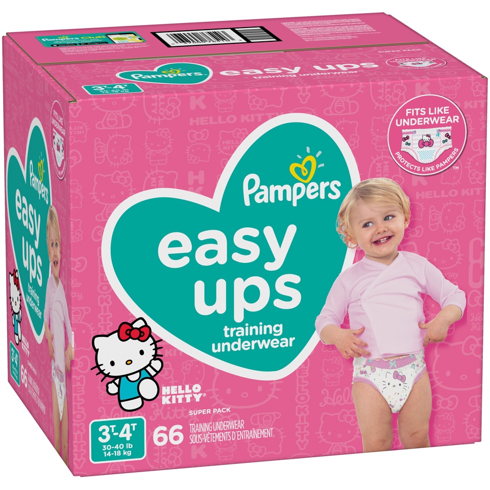 slide 2 of 3, Pampers Easy Ups Super Pack Trolls Size 3T-4T (30-40 lb) Training Underwear 66 ea, 66 ct