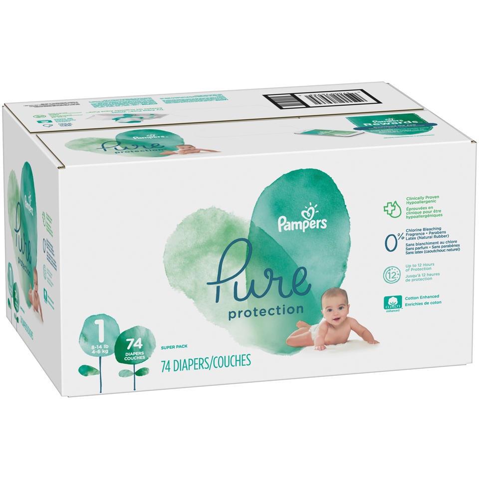 slide 4 of 4, Pampers Diapers 74 ea, 74 ct