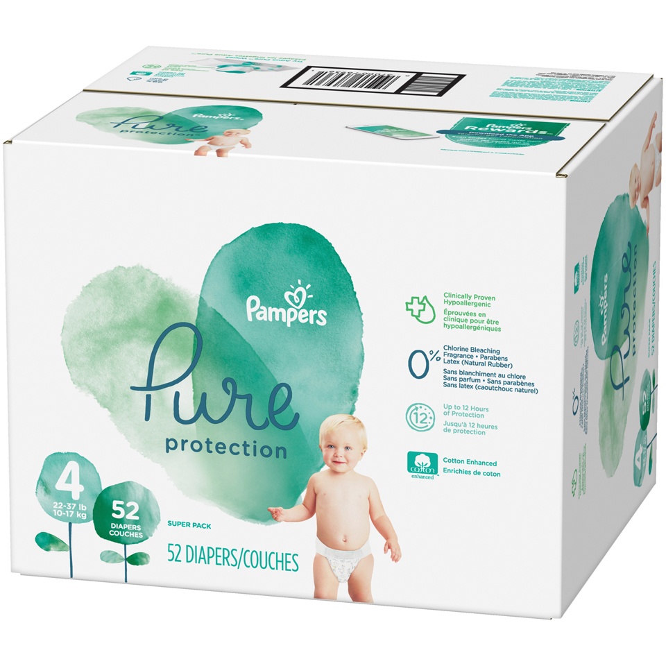 slide 4 of 4, Pampers Diapers 52 ea, 52 ct