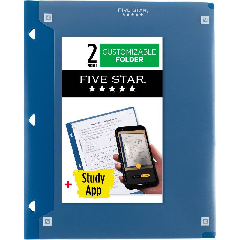 slide 2 of 13, Mead Five Star 2 Pocket Plastic Folder (Colors May Vary), 1 ct