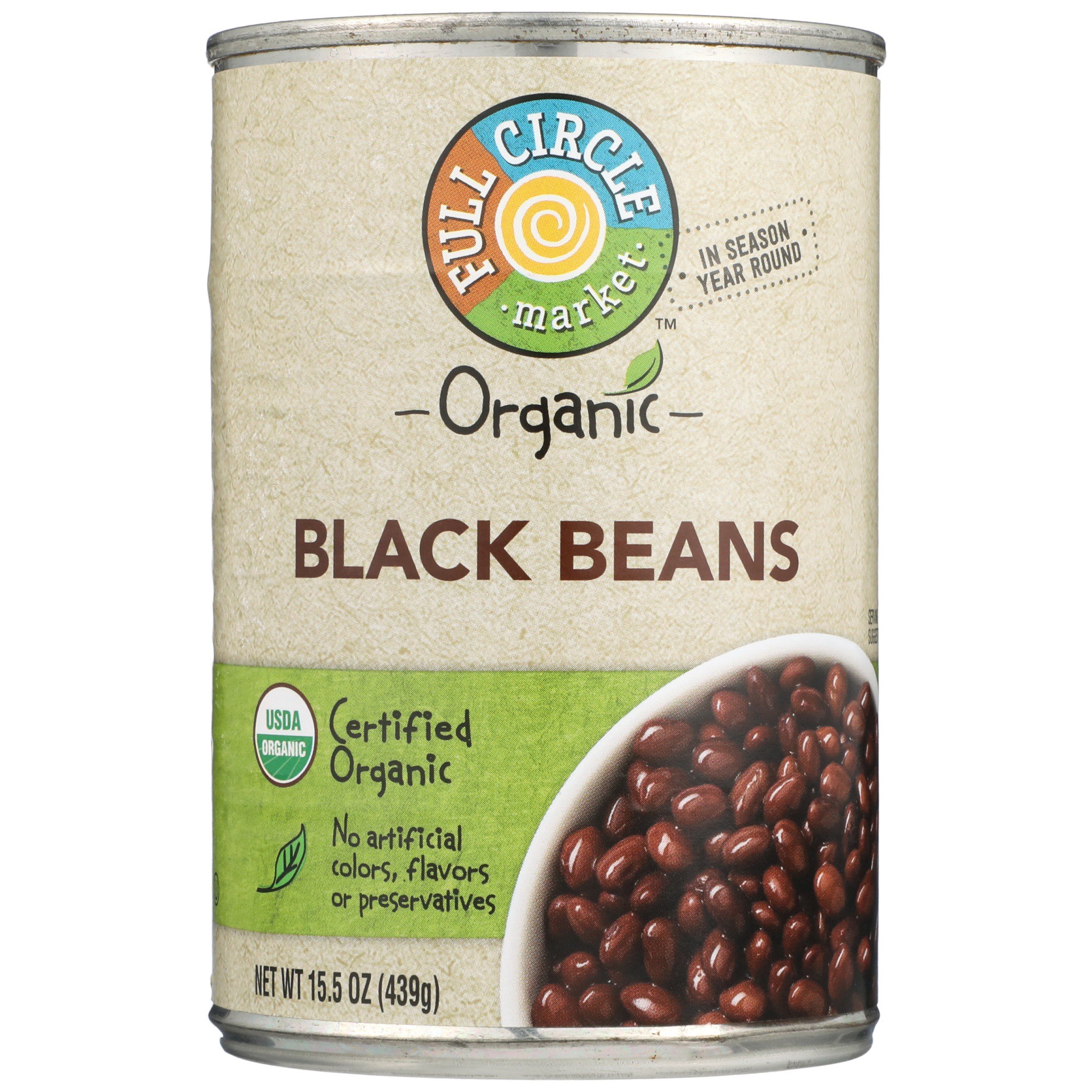 slide 1 of 6, Full Circle Market Organic Black Beans, 15.5 oz