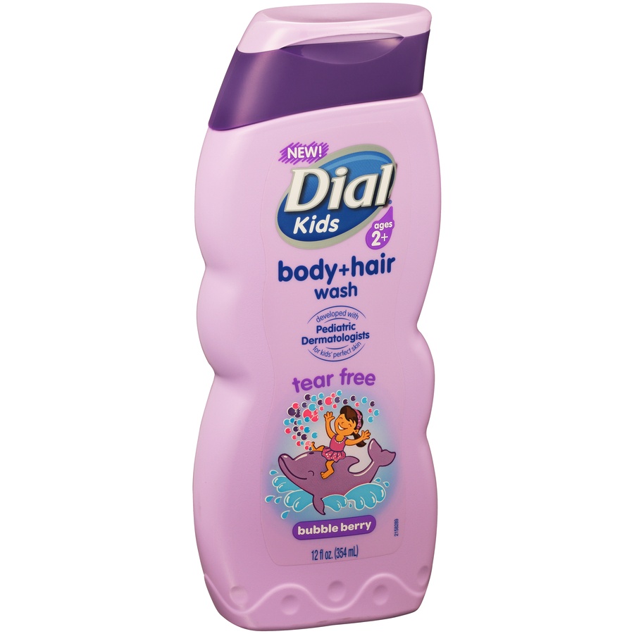 slide 3 of 7, Dial Body-Hair Wash Kids Bubble Berry, 12 fl oz