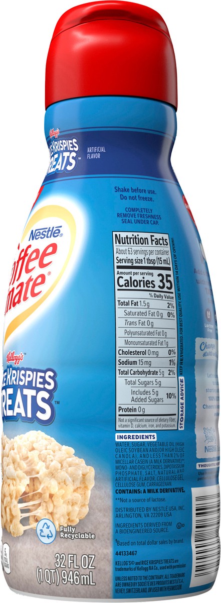 slide 6 of 7, Coffee mate NESTLE COFFEE MATE Rice Krispies Treats Coffee Creamer Bottle, 32 oz