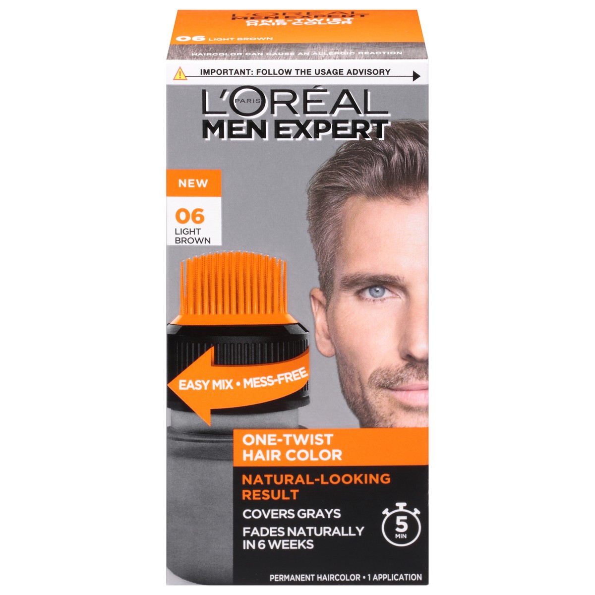 slide 1 of 1, L'Oreal Paris Men's Expert One-Twist Haircolor Permanent Hair Color, 1 ct