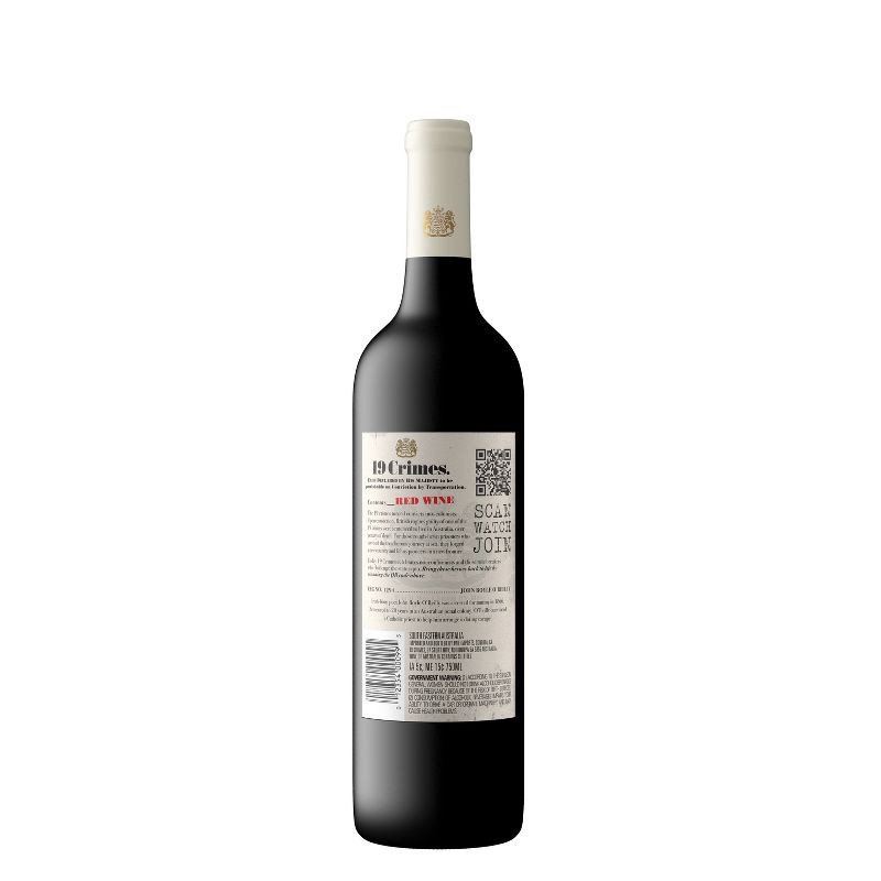 slide 7 of 7, 19 Crimes Red Blend Wine - 750ml Bottle, 750 ml