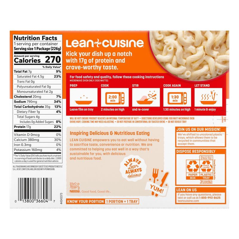 slide 13 of 15, Lean Cuisine Protein Kick Frozen Vermont White Cheddar Macaroni and Cheese - 8oz, 8 oz