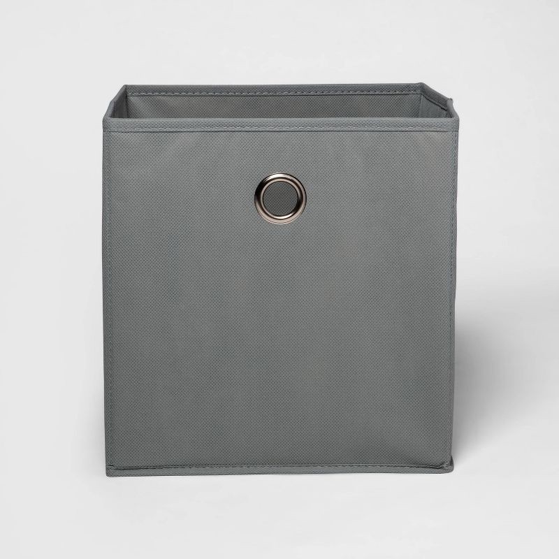 slide 1 of 5, 11" Fabric Cube Storage Bin Gray - Room Essentials™, 1 ct