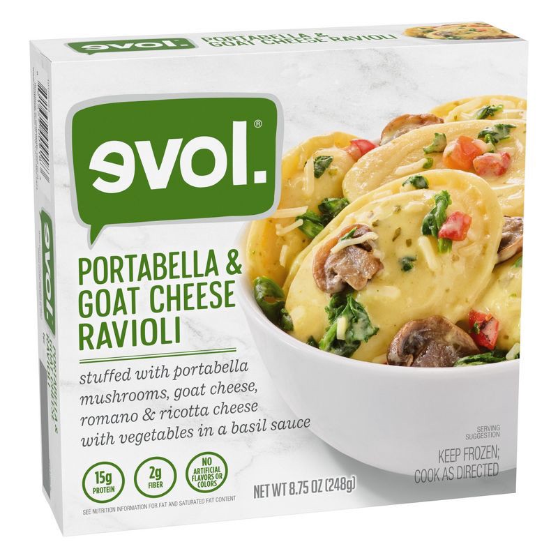 slide 2 of 6, Evol Frozen Portabella and Goat Cheese Ravioli - 8.75oz, 8.75 oz