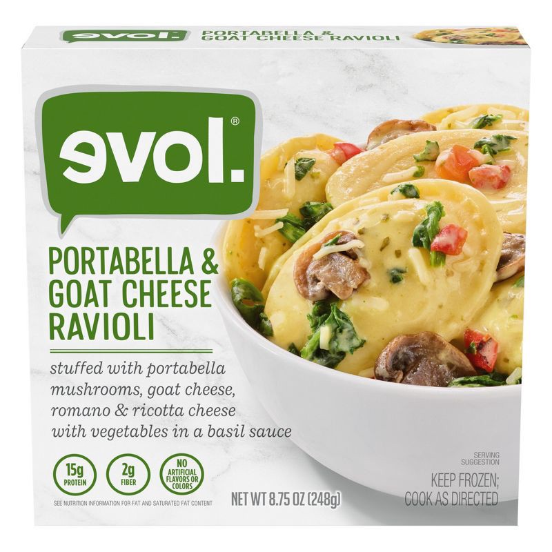 slide 1 of 5, Evol Frozen Portabella and Goat Cheese Ravioli - 8.75oz, 8.75 oz