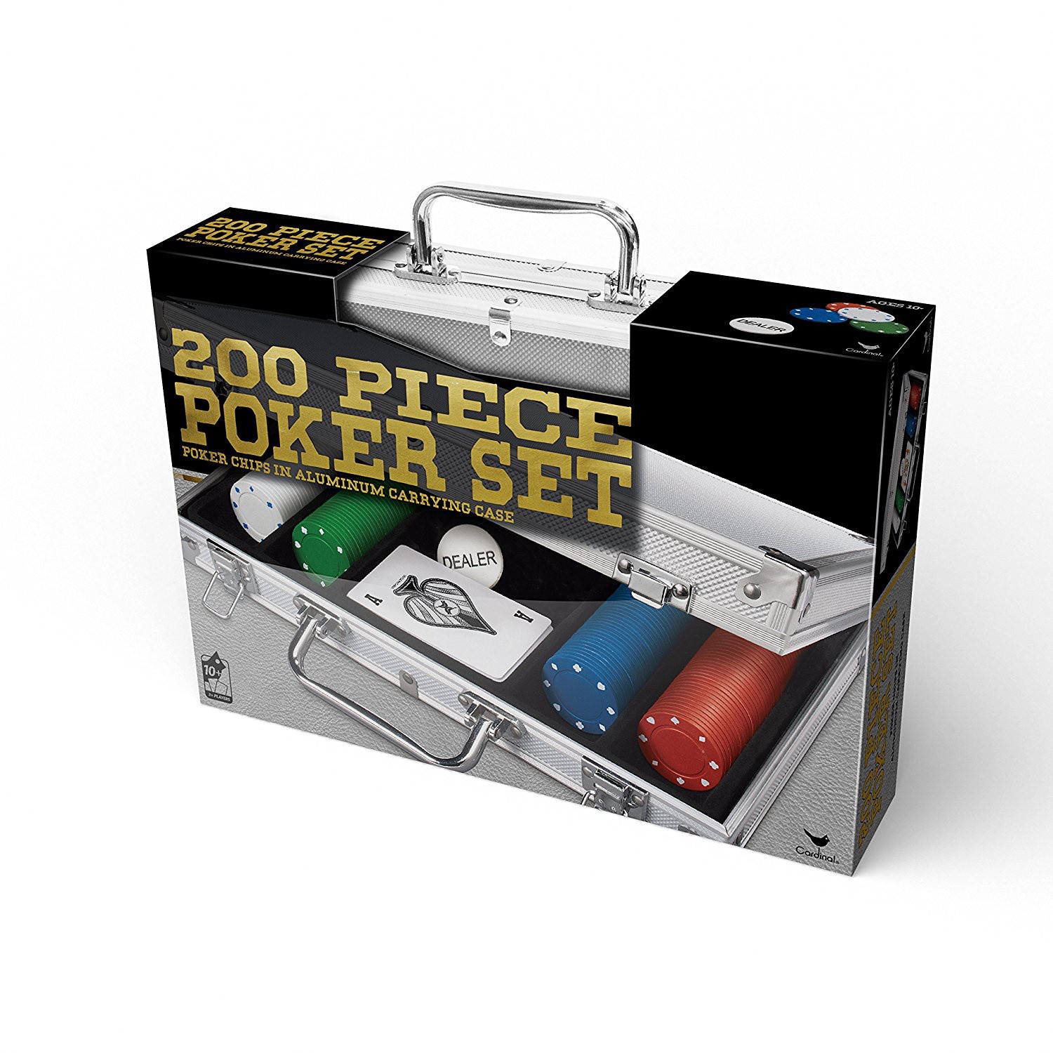 slide 1 of 4, Spin Master 200-piece Poker Set in Aluminum Storage Case, 200 ct