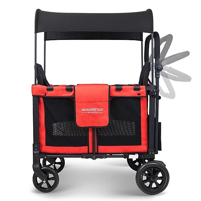 slide 3 of 7, WonderFold Wagon W2 Double Folding Stroller Wagon - Poppy Red, 1 ct