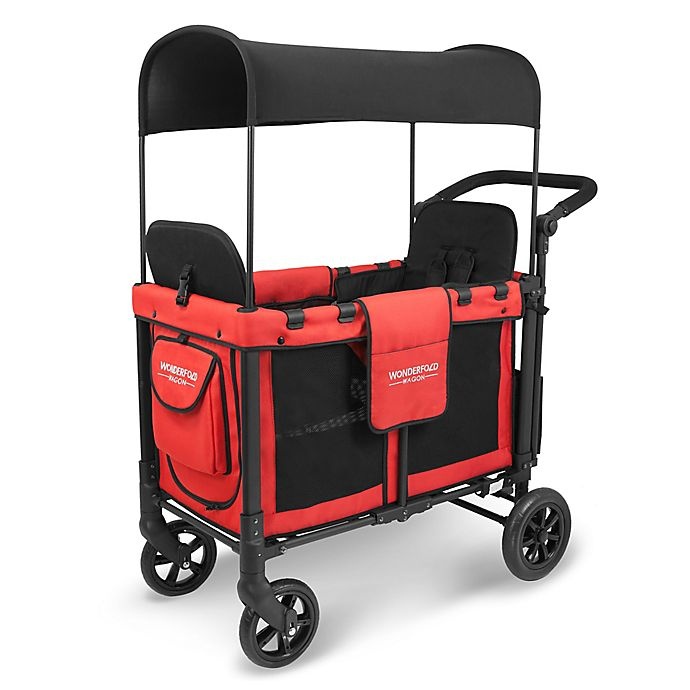 slide 1 of 7, WonderFold Wagon W2 Double Folding Stroller Wagon - Poppy Red, 1 ct