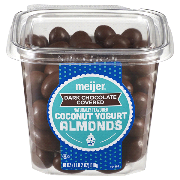 slide 1 of 1, Meijer Dark Chocolate Coconut Almonds, 18 oz