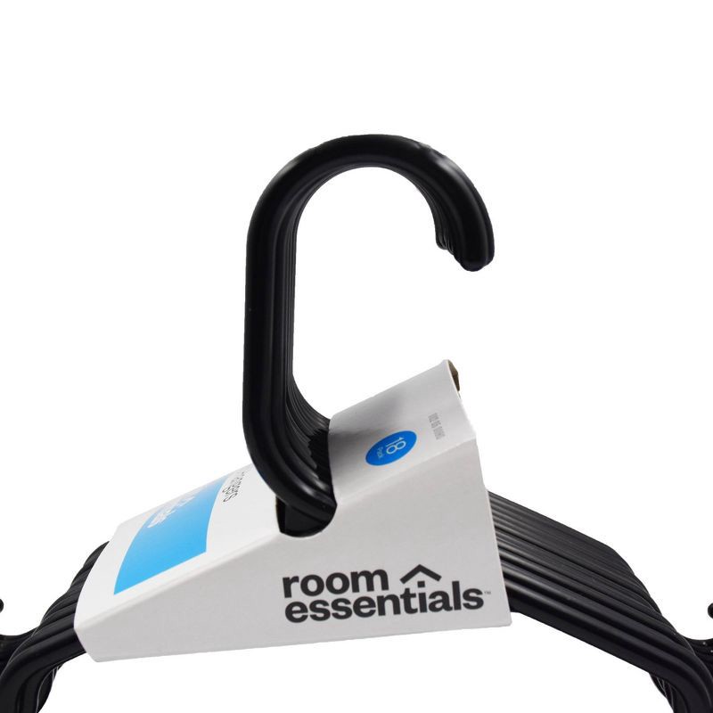 slide 4 of 5, 18pk Plastic Hangers Black - Room Essentials™: Clothes & Coat Storage for Adults & Kids', Solid Pattern, 18 ct