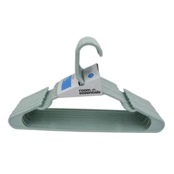 18pk Plastic Hangers Mint - Room Essentials