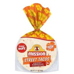 Mission Super Soft Sweet Hawaiian Flour Tortillas, Street Tacos Size, 10 Count