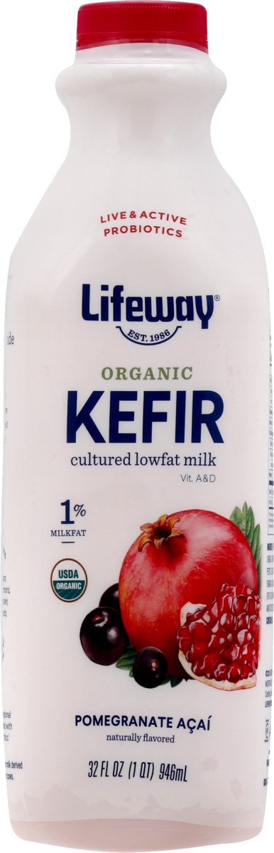 slide 6 of 11, Lifeway 1% Organic Pomegranate Acai Kefir 32 fl oz, 32 fl oz