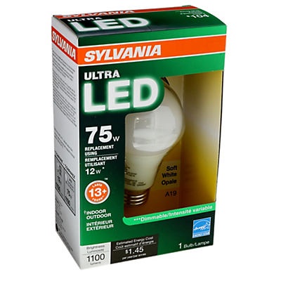 slide 1 of 1, Sylvania A19 LED 75watts Ultra Dimmable Softwhite, 1 ct