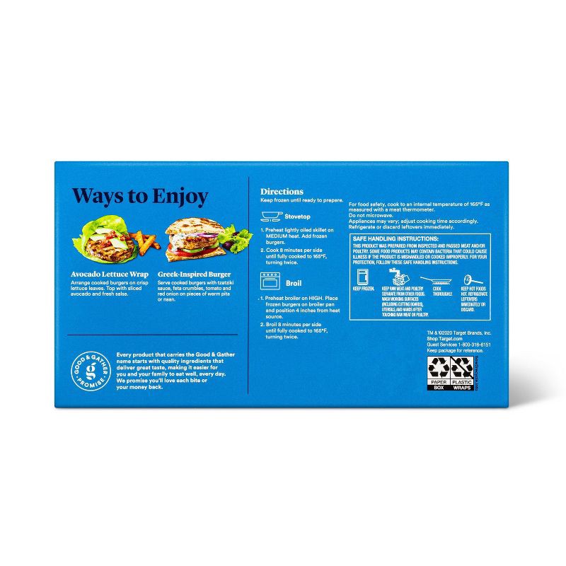 slide 4 of 5, All Natural Turkey Burger Patties - Frozen - 32oz/6ct - Good & Gather™, 32 oz, 6 ct