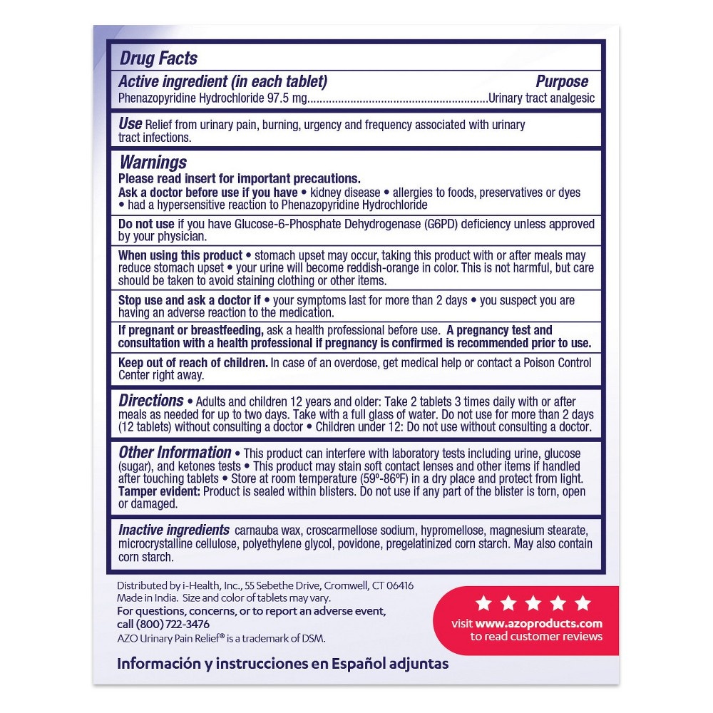 slide 2 of 2, AZO Urinary Pain Relief Maximum Strength Tablets, 24 ct