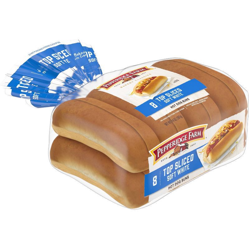 slide 7 of 8, Pepperidge Farm Bakery Classics Top Sliced White Hot Dog Buns - 14oz/8ct, 8 ct; 14 oz