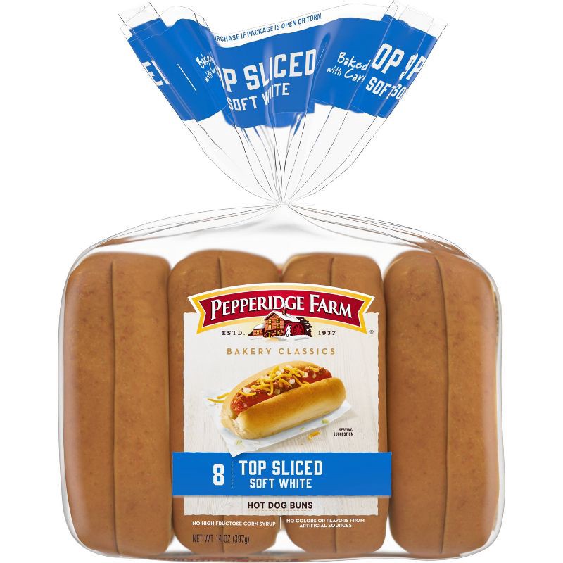 slide 1 of 8, Pepperidge Farm Bakery Classics Top Sliced White Hot Dog Buns - 14oz/8ct, 8 ct; 14 oz