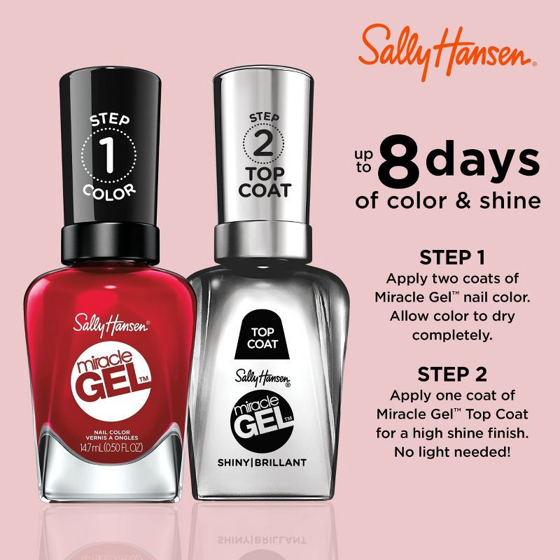 slide 5 of 9, Sally Hansen Miracle Gel Nail Color - 449/680 Rhapsody Red - 0.5 fl oz, 0.5 fl oz