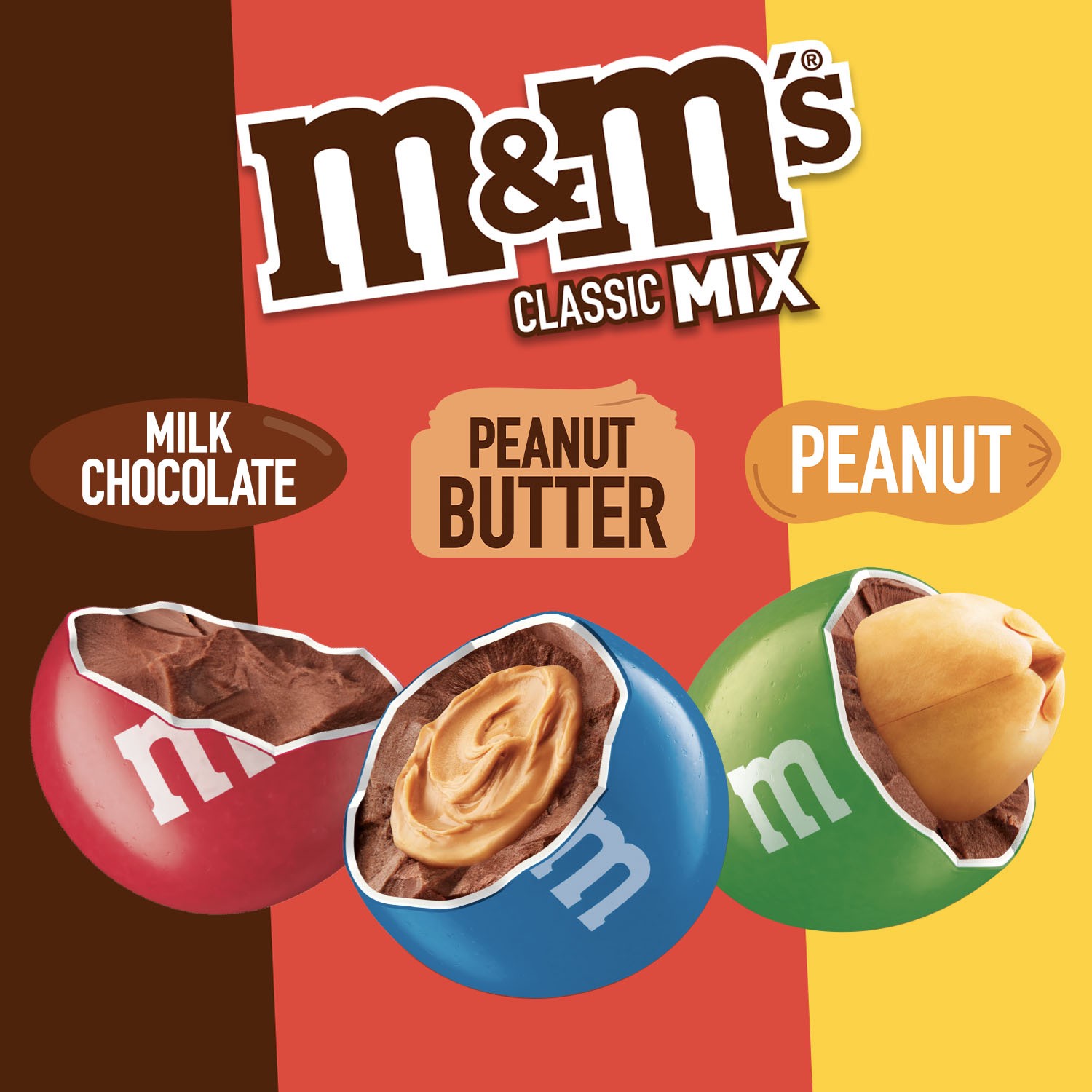 slide 5 of 8, M&M's Classic Mix of Peanut, Peanut Butter & Milk Chocolate Candy, Share Size, 2.5 oz Bag, 2.5 oz
