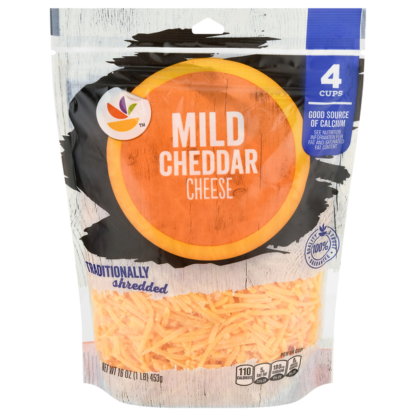 slide 1 of 1, GIANT Cheddar Cheese Mild Shredded Natural, 16 oz