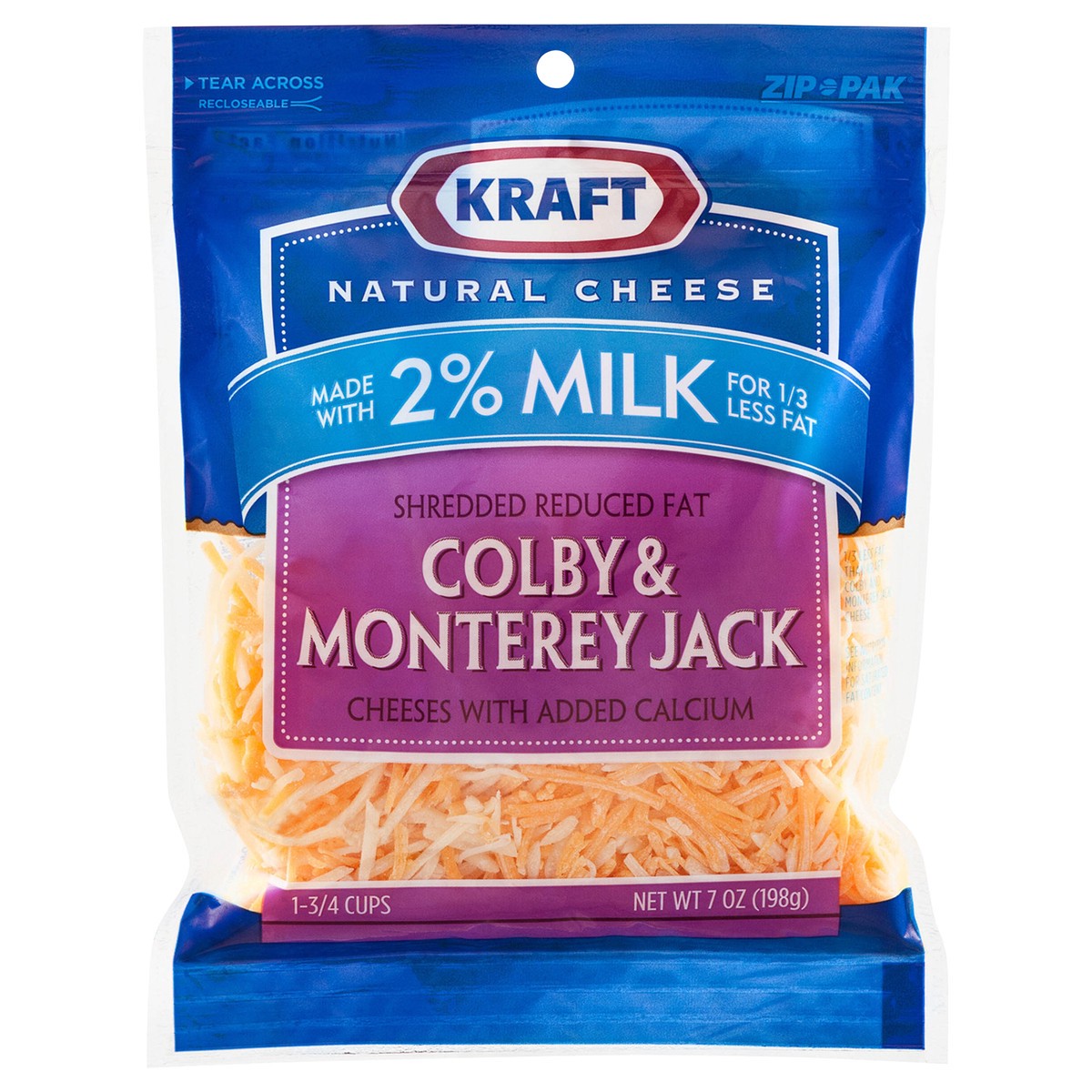 slide 3 of 14, Kraft Natural Cheese Colby & Monterey Jack W/Added Calcium Made W/2% Milk Shredded Cheese 7 Oz Peg, 7 oz