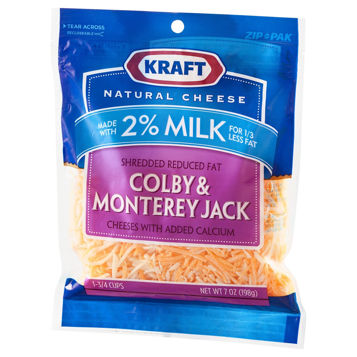 slide 11 of 14, Kraft Natural Cheese Colby & Monterey Jack W/Added Calcium Made W/2% Milk Shredded Cheese 7 Oz Peg, 7 oz