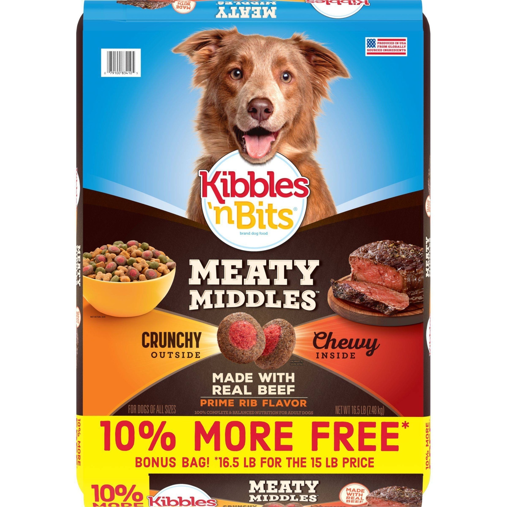 Kibbles 'n Bits Meaty Middles Prime Rib Flavor Dry Dog Food 3.6 lb | Shipt