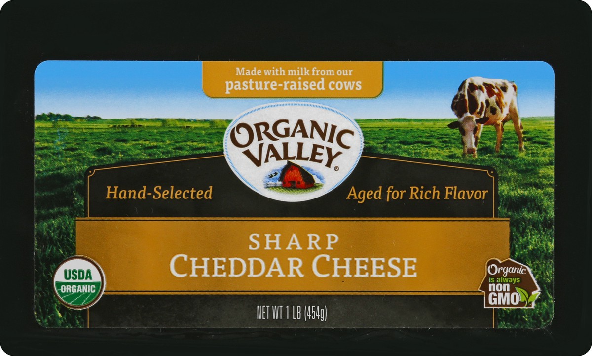 slide 2 of 12, Organic Valley Sharp Cheddar Cheese 1 lb, 1 lb