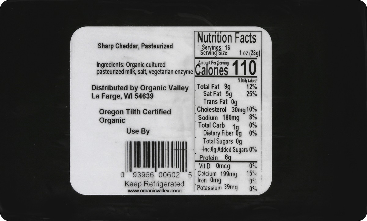 slide 11 of 12, Organic Valley Sharp Cheddar Cheese 1 lb, 1 lb