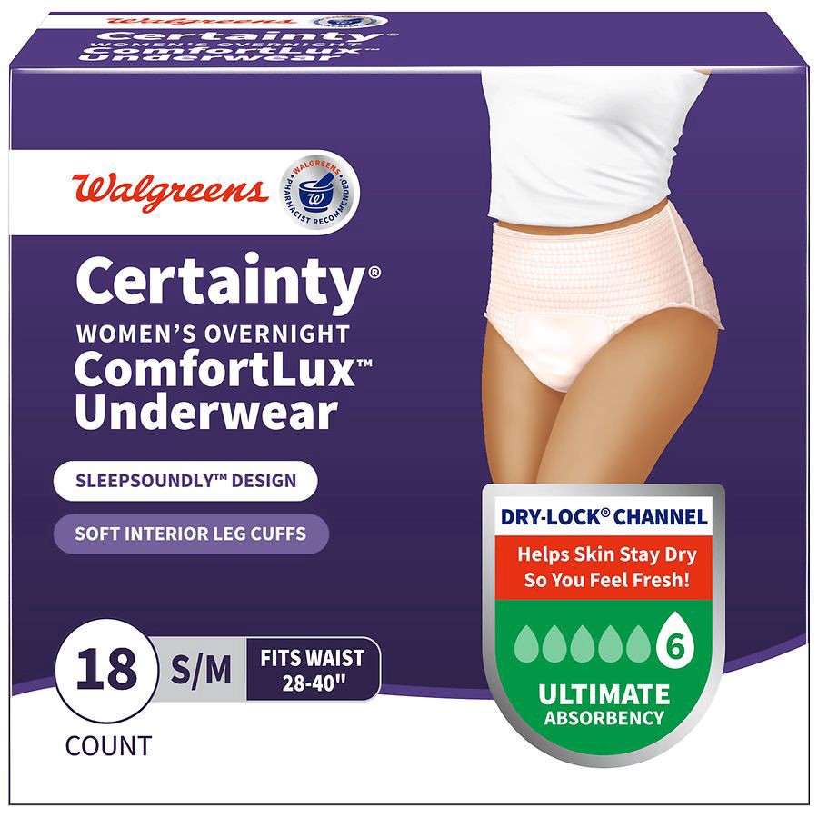 slide 1 of 5, Walgreens Certainty Women's Ultimate Absorbency Extra Large Overnight Underwear, 14 ct