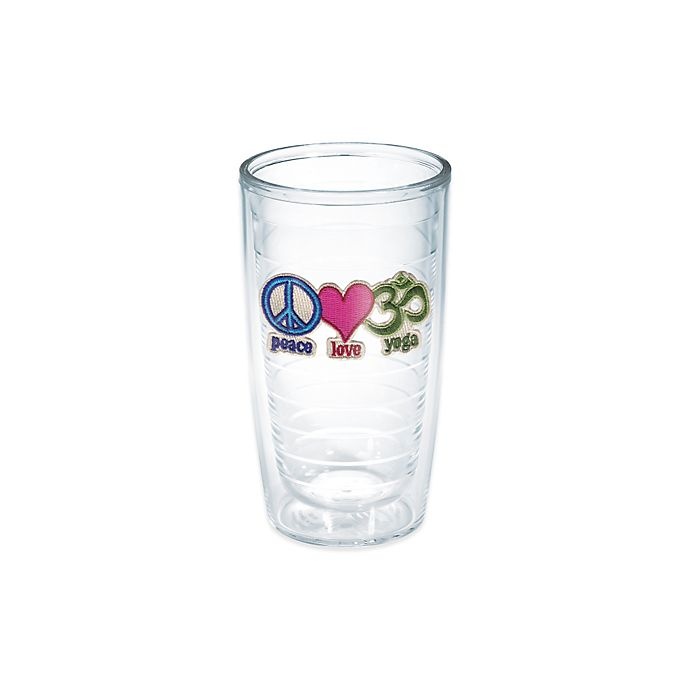 slide 1 of 1, Tervis Peace Love Yoga Tumbler'', 16 oz