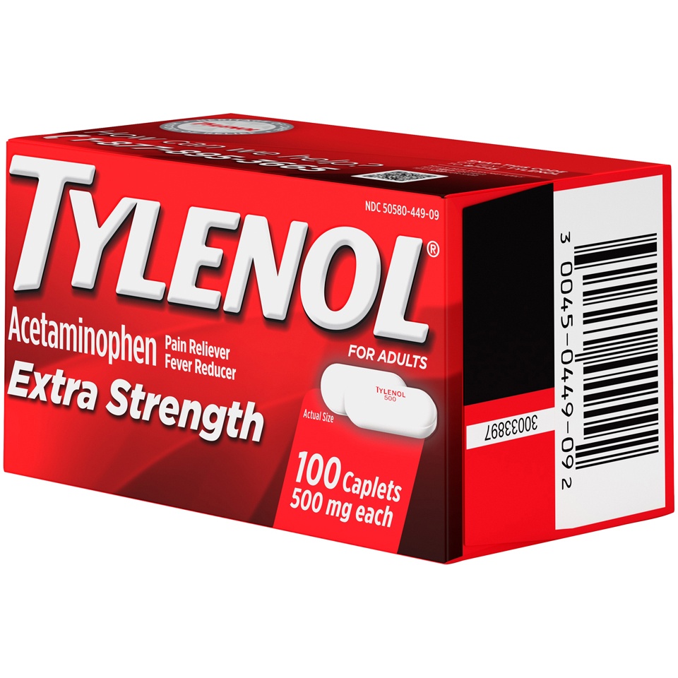 slide 3 of 6, Tylenol Extra Strength Pain Reliever and Fever Reducer Caplets - Acetaminophen - 100ct, 100 ct