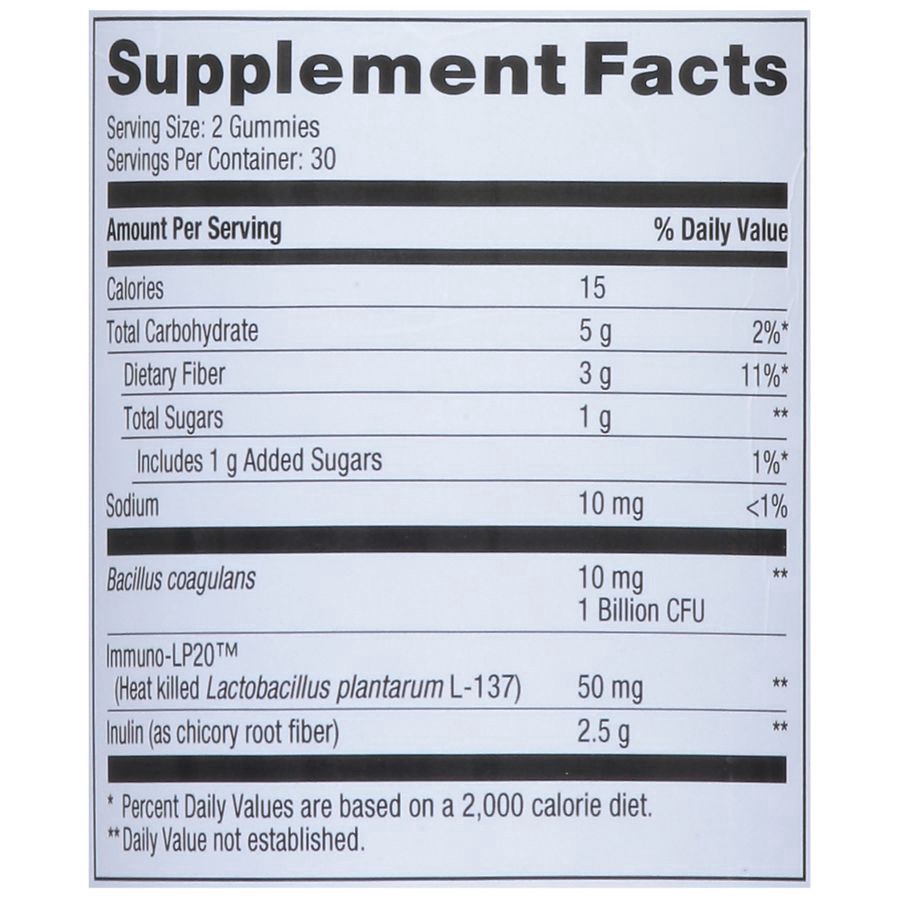 slide 3 of 5, Walgreens Prebiotic + Postbiotic + Probiotic Gummies Natural Raspberry, 60 ct