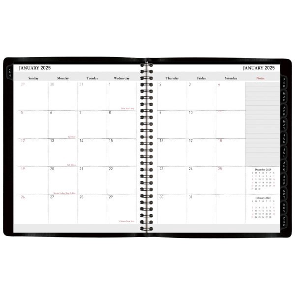 slide 4 of 7, Office Depot 2025 Office Depot Weekly/Monthly Appointment Book Planner, 7"" X 9"", Black, January To December, Od711600, 1 ct