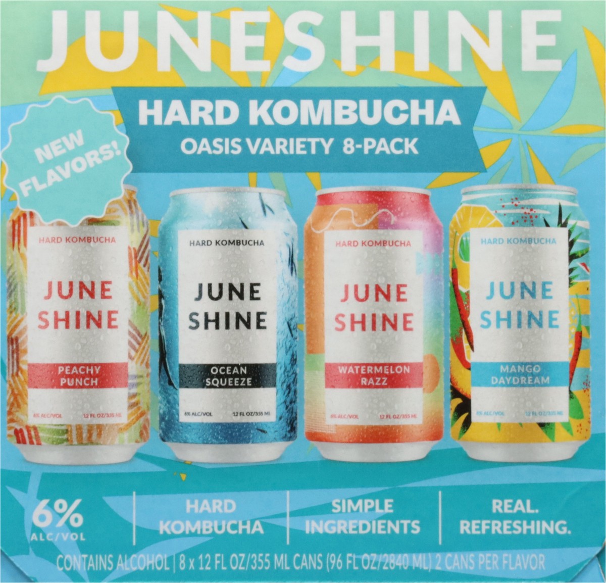 slide 6 of 13, JuneShine Hard Kombucha Oasis Variety 8 - 12 fl oz Cans, 8 ct