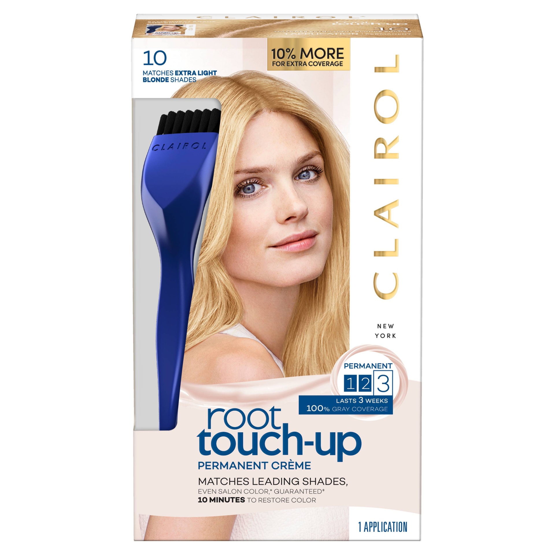 slide 1 of 7, Clairol Nice'n Easy Root Touch-Up - 10 Extra Light Blonde, 1 ct