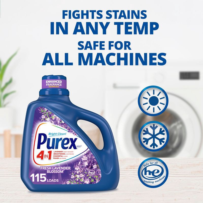 slide 6 of 10, Purex Fresh Lavender Blossom HE Liquid Laundry Detergent 115 Loads - 150 fl oz, 150 fl oz