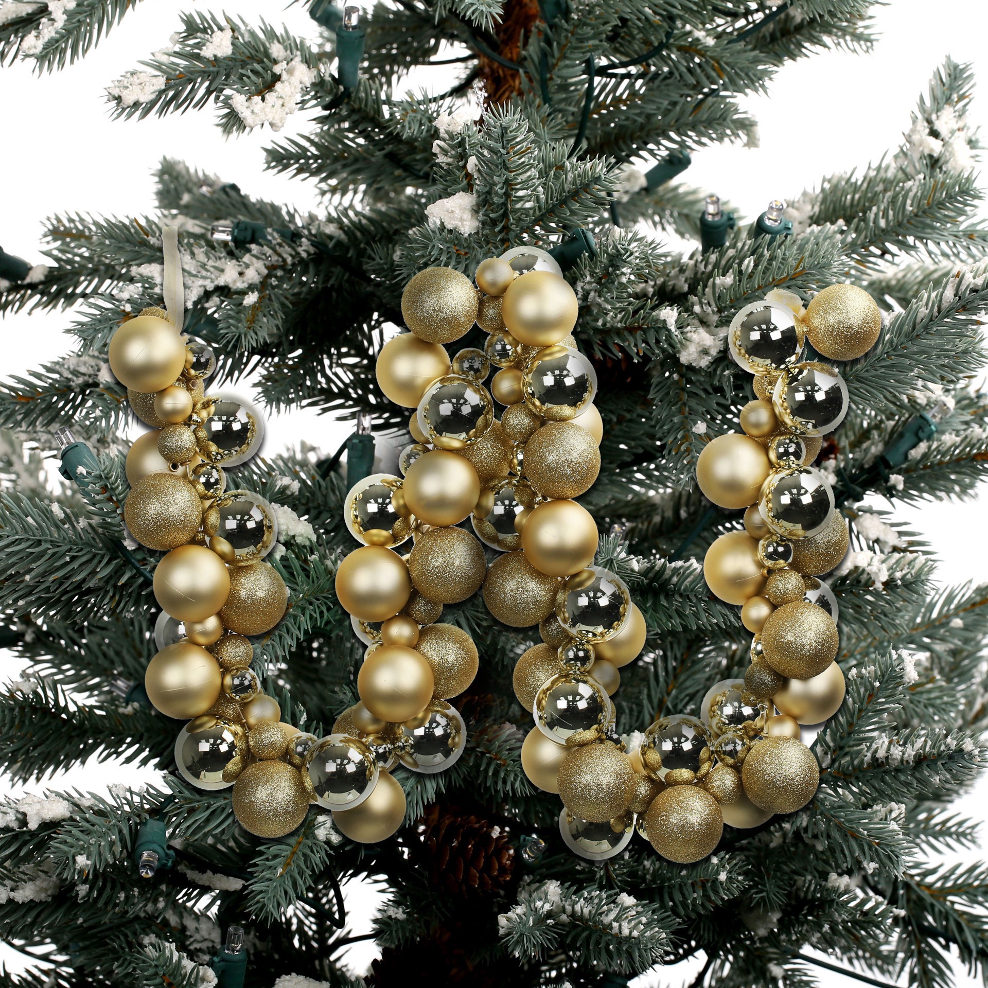 slide 2 of 2, 6ft. Gold Ball Ornament Garland By Ashland, 6 ft