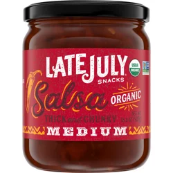LATE JULY Snacks Chunky Salsa Medium Thick & Chunky Salsa, 15.5 Oz Jar