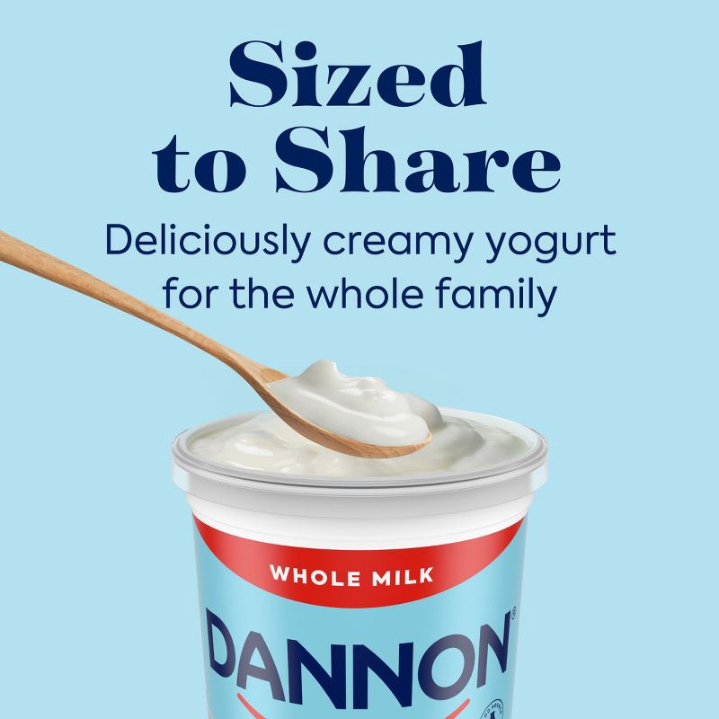 slide 5 of 12, Dannon Whole Milk Non-GMO Project Verified Plain Yogurt - 32oz Tub, 32 oz