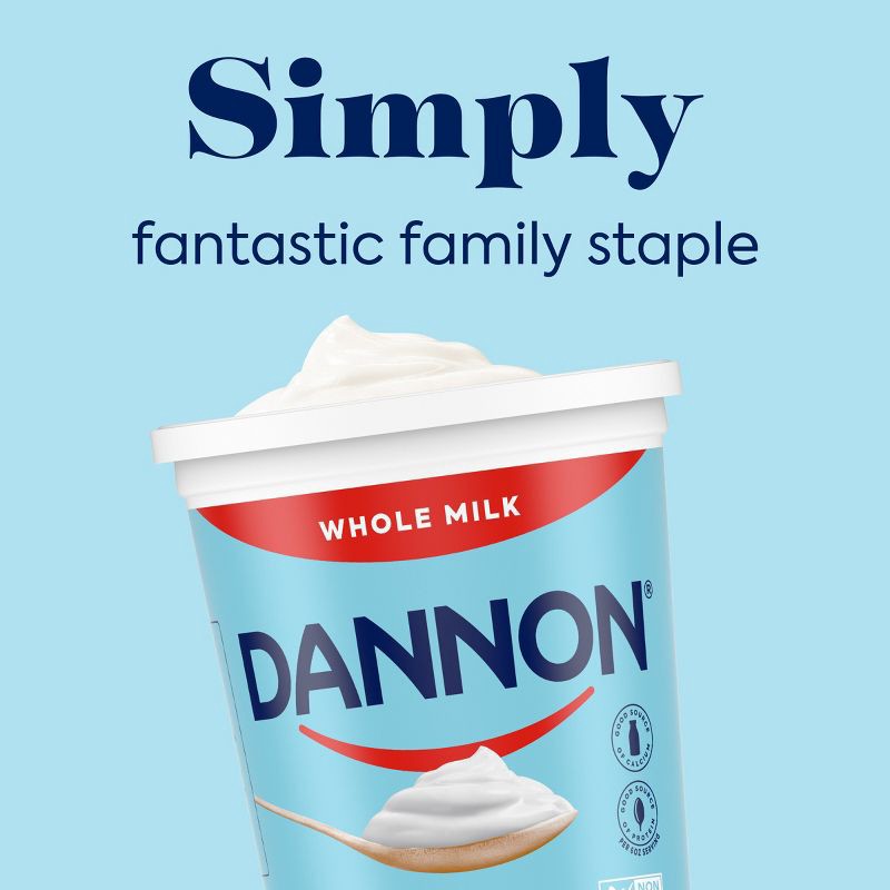 slide 9 of 12, Dannon Whole Milk Non-GMO Project Verified Plain Yogurt - 32oz Tub, 32 oz