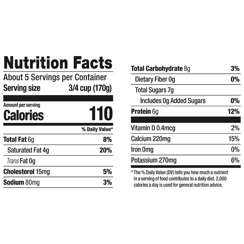 slide 11 of 12, Dannon Whole Milk Non-GMO Project Verified Plain Yogurt - 32oz Tub, 32 oz